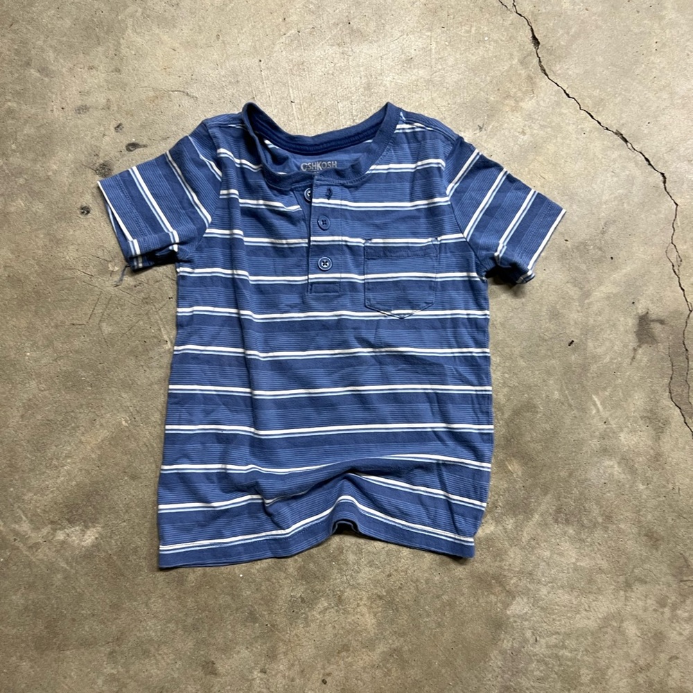 OshKosh B'gosh Blue Striped Short Sleeve Tee